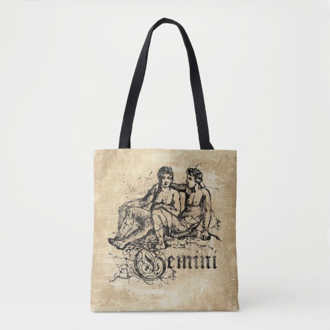 Tote Bag Vintage Zodiac Gemini (Devant)