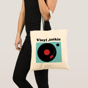 Tote Bag Vinyl Junkie Modern Record Lover 