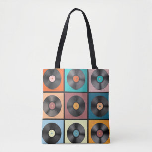 Tote Bag Vinyl Records. Disques LP rétro Définir vintage 