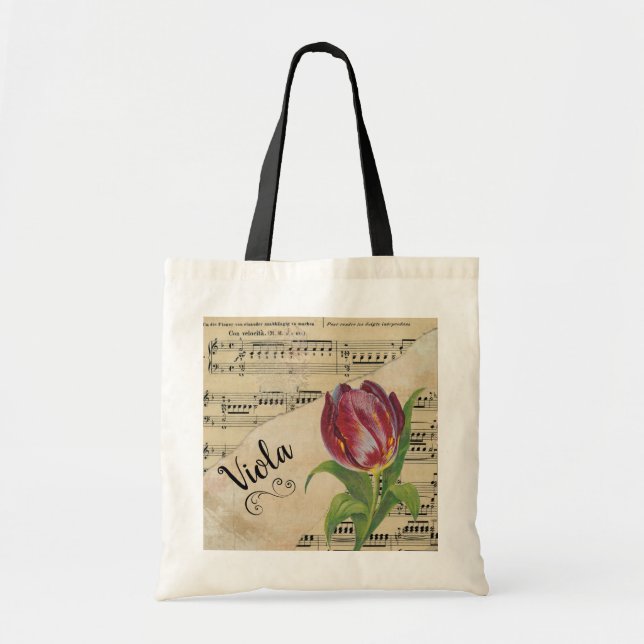 Tote Bag Viola Elegant Tulip Partition Vintage (Devant)