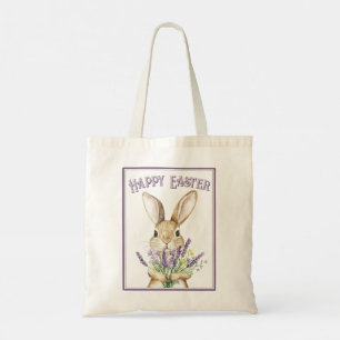 Tote Bag Violet classique Joyeux lapin de Pâques