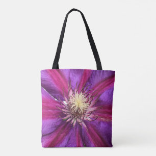 Tote Bag Violet Clematis Blossom