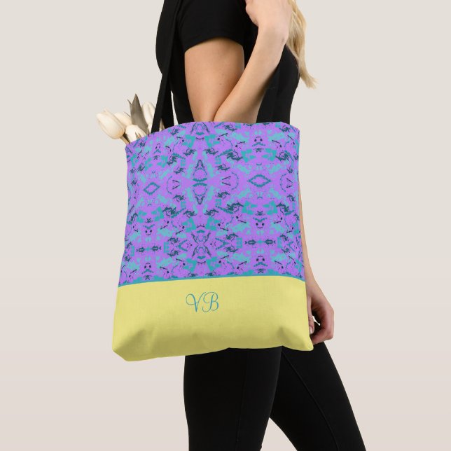 Tote Bag Violet et bleu (De près)