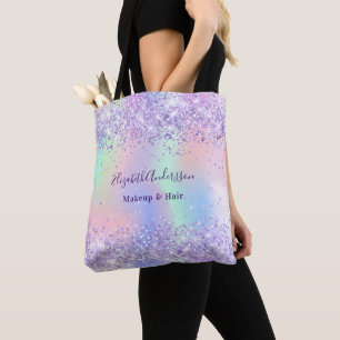 Tote Bag Violet lavande nom holographique entreprise