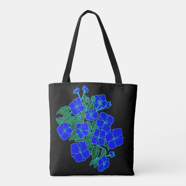 Tote Bag Violettes bleues #1 (Dos)