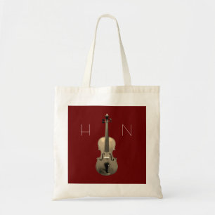 Tote Bag Violon de musique classique rouge monogramme