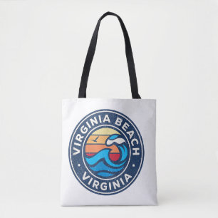 Tote Bag Virginia Beach Virginia VA Vagues marines Vintages