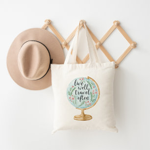 Tote Bag Vis Bien, Voyage Souvent