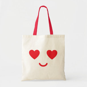 Tote Bag Visage d'amour souriant avec des yeux en forme de 