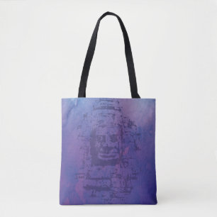 Tote Bag Visage de Bayon violet