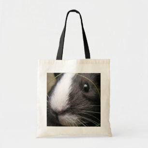 Tote Bag Visage de porc en Guinée blanche, noire et lisse