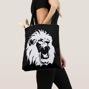Tote Bag Visage du lion rugissant