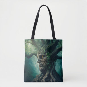 Tote Bag Visage sage dans la forêt mystique de l'arbre anti