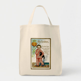 Tote Bag Visages Citrouilles d'Hallowe