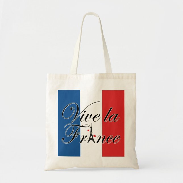 Tote Bag Vive la France Typographie (Devant)