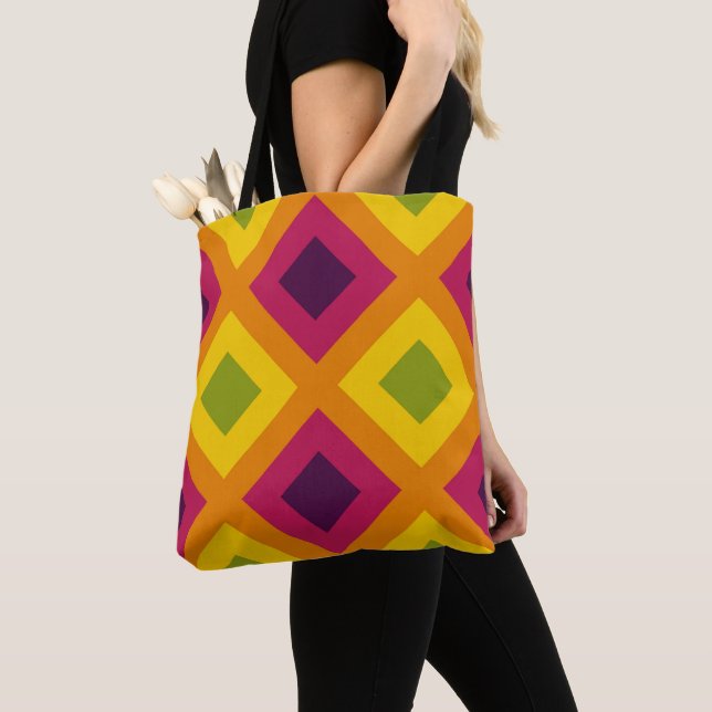 Tote Bag Vivid Vector Mosaic (De près)