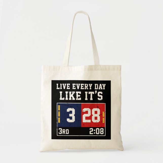 Tote Bag Vivre chaque jour Comme c'est 28-3 Football (Devant)