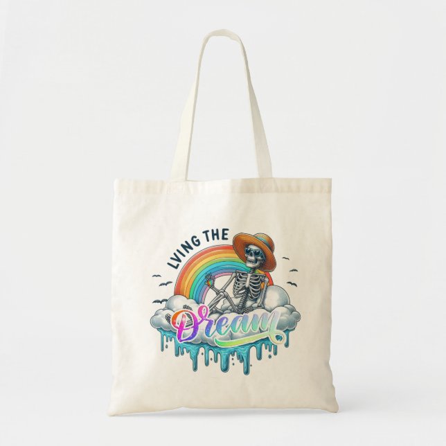 Tote Bag Vivre le rêve - Squelette (Devant)