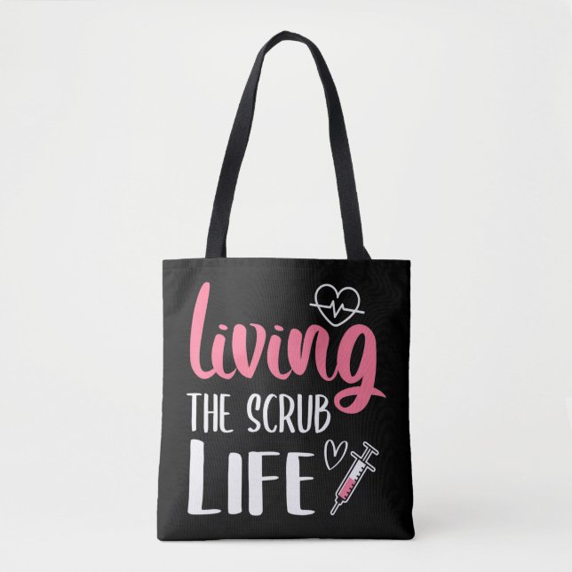 Tote Bag Vivre L'Infirmière Vie Scrub Vivre La Vie Scrub  (Devant)
