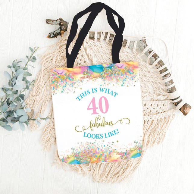 Tote Bag Voici ce à quoi ressemble 40 et fabuleux (Forty and Fabulous Tote Bag for 40th Birthday party or Gift)