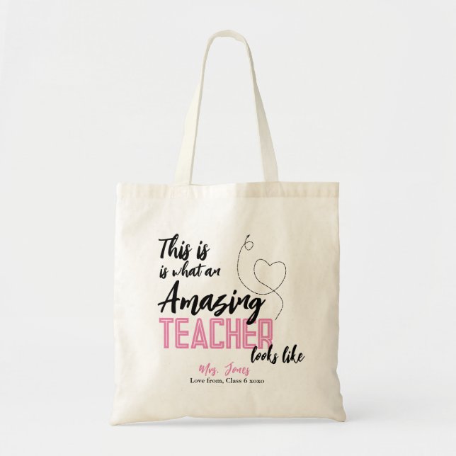 Tote Bag voilà à quoi ressemble un enseignant Extraordinair (Devant)