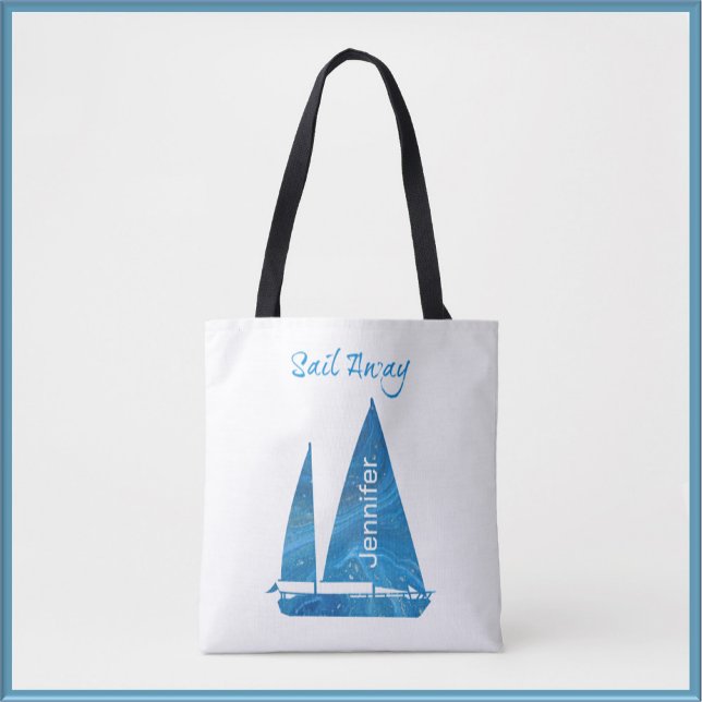 Tote Bag Voilier bleu marine (Créateur téléchargé)