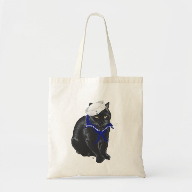 Tote Bag Voilier de chat noir (Devant)