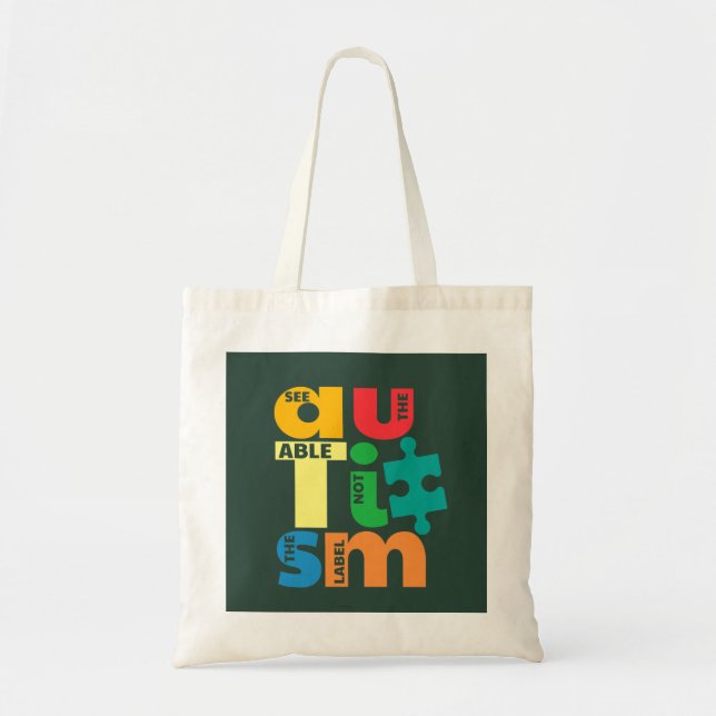 Tote Bag Voir La Table Pas La Sensibilisation sur l'autisme (Devant)
