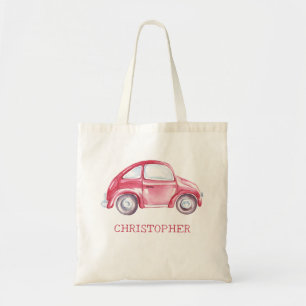 Tote Bag Voiture Buggy Vintage Red Watercolor