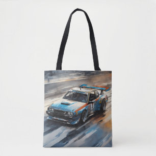Tote Bag Voiture Sporty Blue Racing