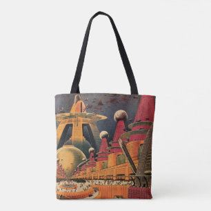 Tote Bag Voiture volant vintage de science fiction futurist