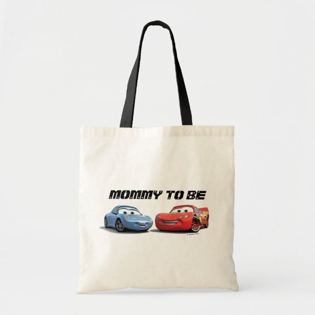 Tote Bag Voitures illuminant McQueen et Sally "Mommy to Be" (Devant)