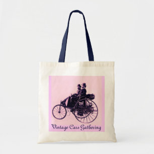 Tote Bag VOITURES ViNTAGE RECUEILLIR, bleu rose