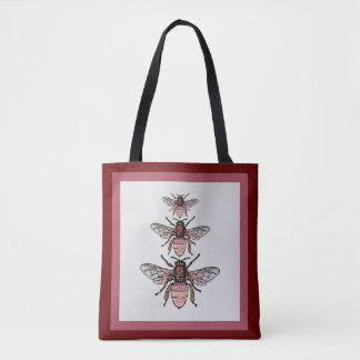 Tote Bag Vol des abeilles parties scintillant