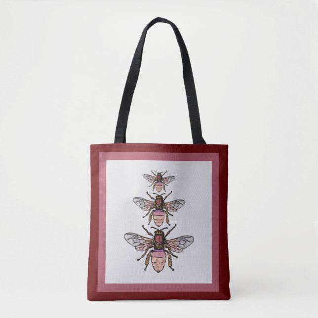 Tote Bag Vol des abeilles parties scintillant (Devant)