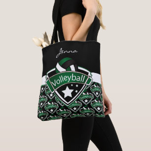 Tote Bag Volley-ball Dark Green Sport   Texte do-it-yoursel