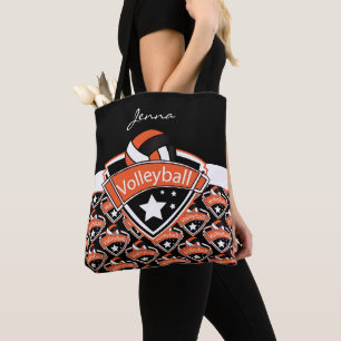 Tote Bag Volley-ball Orange Sport Texte do-it-yourself