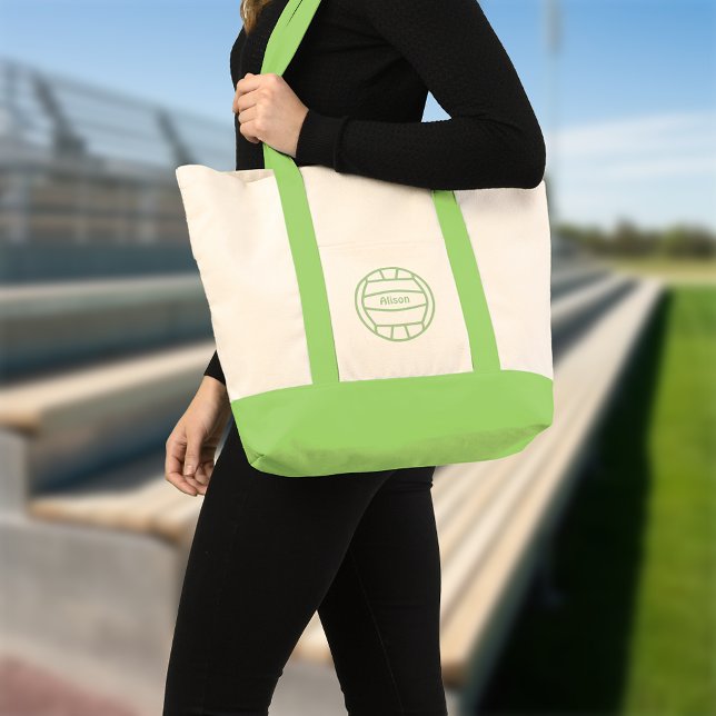 Tote Bag Volley-ball vert monogramme (Créateur téléchargé)
