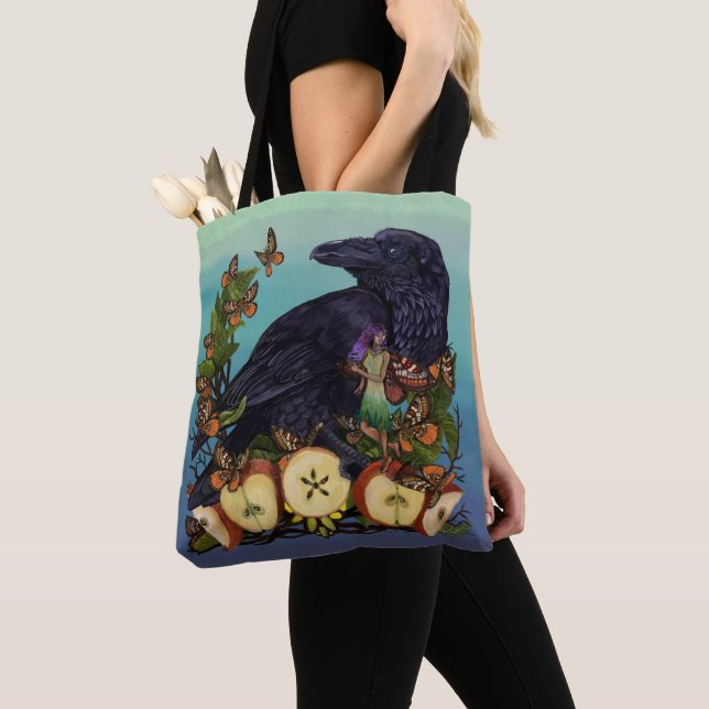 Tote Bag Vols d'Imaginaire Corbeau Faery (De près)