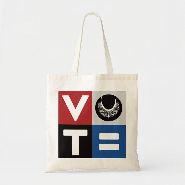 Tote Bag VOTE American, RBG, USPS, BLM, Peace and Equality (Devant)