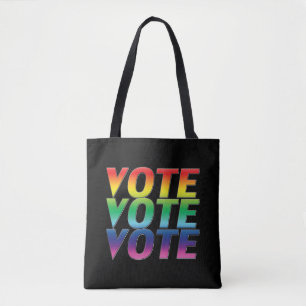 Tote Bag vote - black pride lgbtq couleurs arc-en-ciel