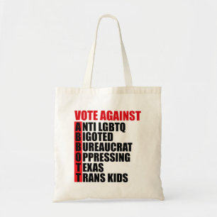 Tote Bag Vote Contre Greg Abbott Texas Democrat Word Poem