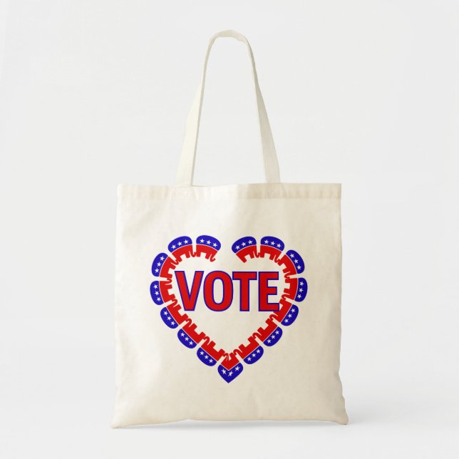 Tote Bag voter l'éléphant républicain (Devant)