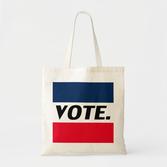 Tote Bag "Voter" Lettres noires, rouge bleu blanc arrière - (Devant)