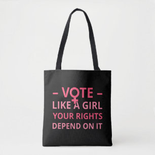 Tote Bag Votez comme une fille, vos droits en dépendent II