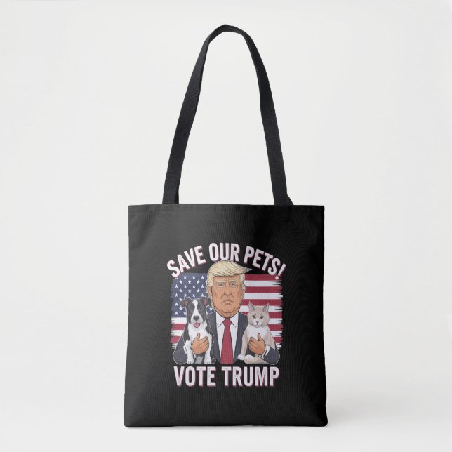 Tote Bag Votez Trump Sauvez Nos Animaux Chats Chiens 2024 E (Devant)