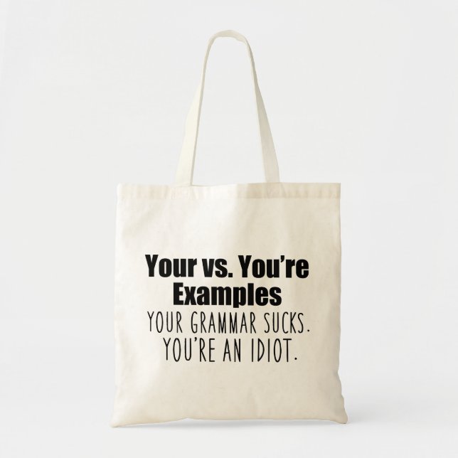 Tote Bag Votre contre. Vous êtes drôle Grammaire (Devant)