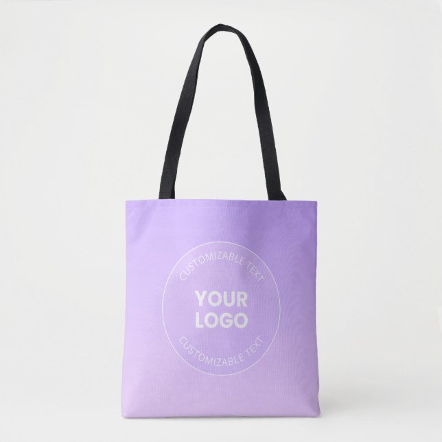 Tote Bag Votre logo | Dégradé Ombre de la lavande subtile (Devant)