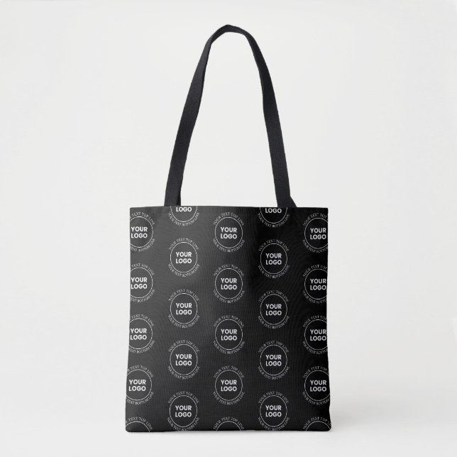 Tote Bag Votre logo et votre texte modifiable | Motif répét (Devant)
