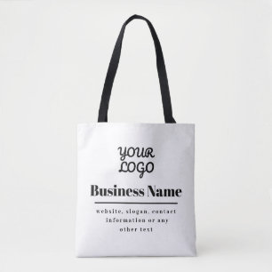 Tote Bag Votre logo Retro-Moderne Blanc & Noir